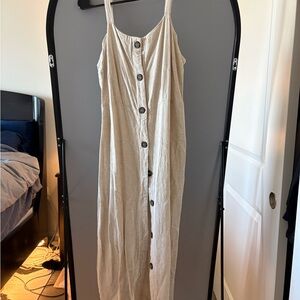Cotton On Cream Button-Front Maxi Dress